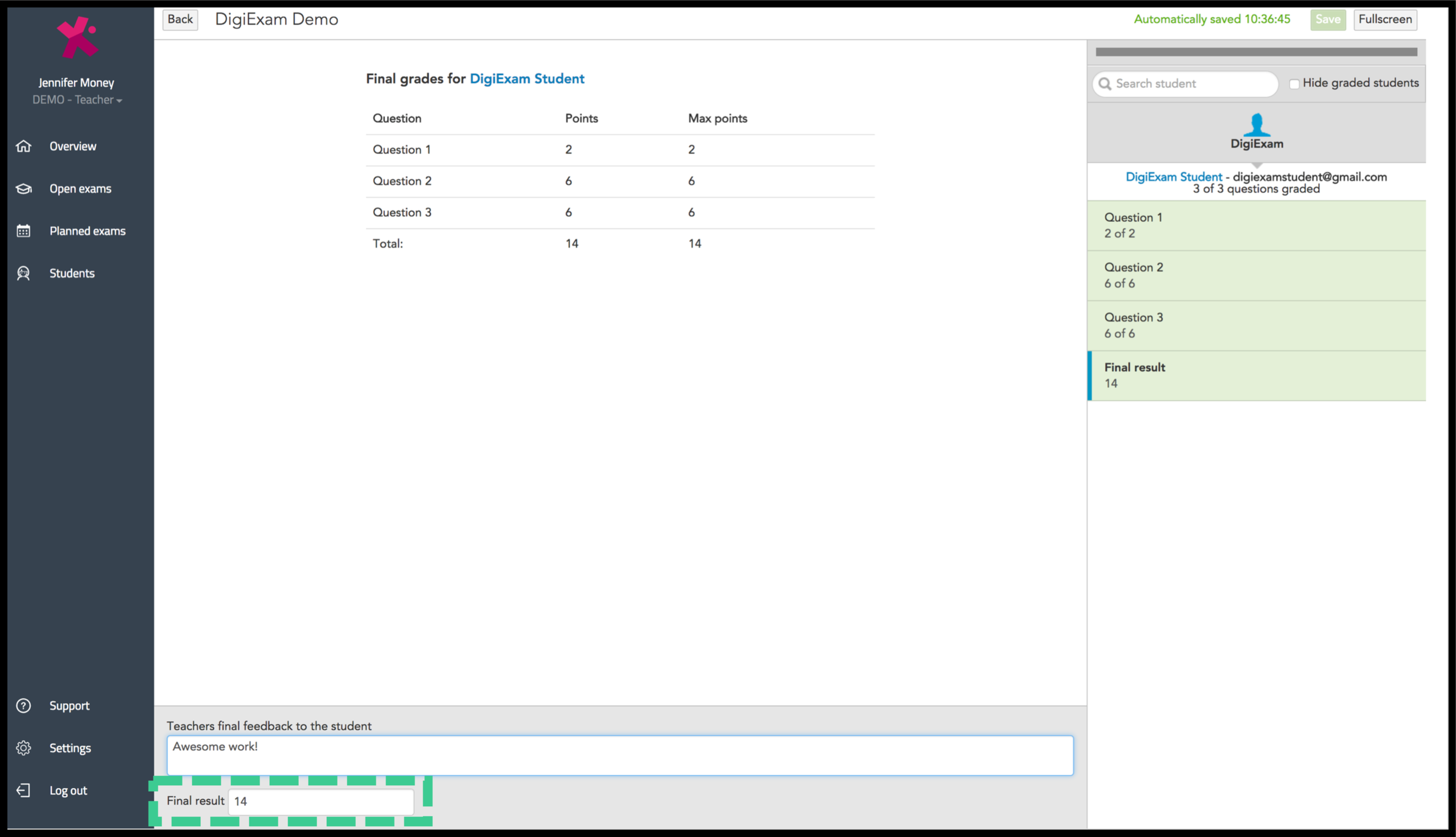 Canvas Grade An Exam Digiexam Knowledge Center